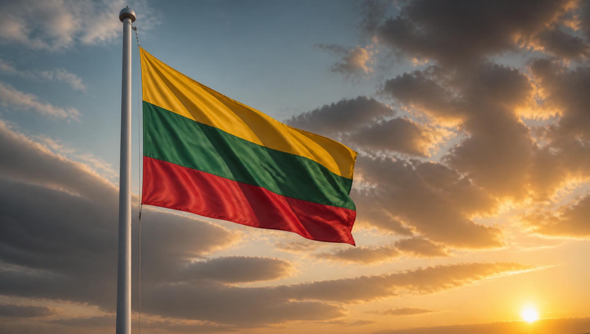 Vėliavų stiebai su vėliavomis